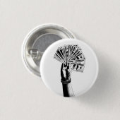 Badge Rond 2,50 Cm Mans main Holding 100 dollars Bills argent argent  (Devant & derrière)