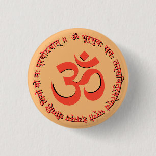 Badge Rond 2,50 Cm Mantra Gayatri "Om Bhur Bhuva Swah"