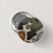 Badge Rond 2,50 Cm Marbre Vert Abstrait | Esthétique Moderne (Devant & derrière)
