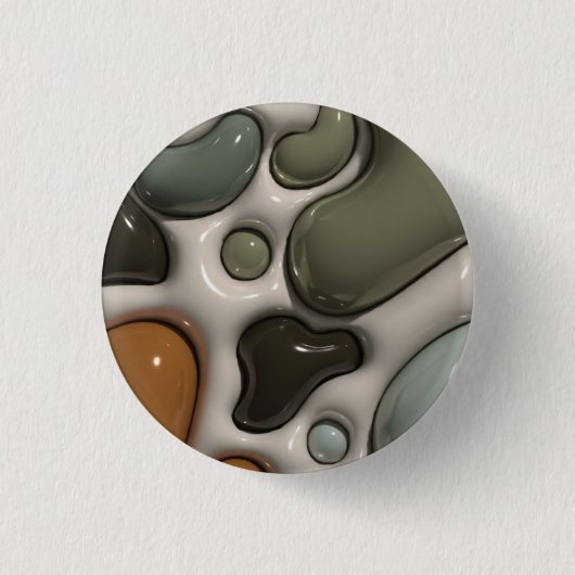 Badge Rond 2,50 Cm Marbre Vert Abstrait | Esthétique Moderne (Devant)