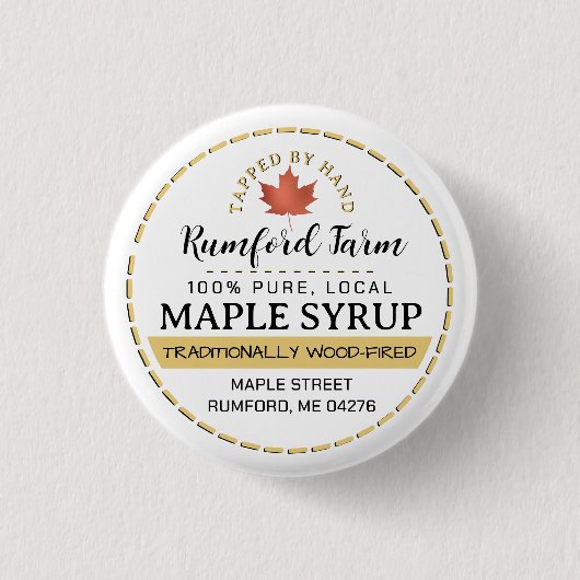 Badge Rond 2,50 Cm Marché des fermiers Promotion du sirop d'érable Fe (Devant)