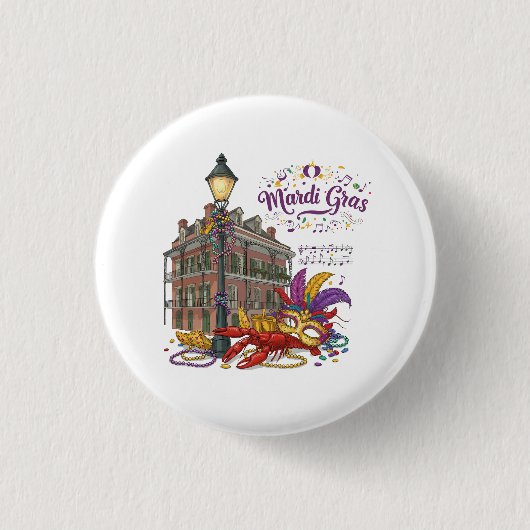 Badge Rond 2,50 Cm Mardi gras (Devant)