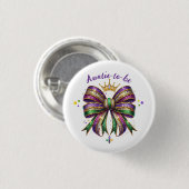 Badge Rond 2,50 Cm Mardi Gras Auntie-to-be (Devant & derrière)