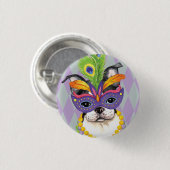 Badge Rond 2,50 Cm Mardi Gras Boston Terrier (Devant & derrière)