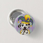 Badge Rond 2,50 Cm Mardi Gras Dalmatien (Devant & derrière)