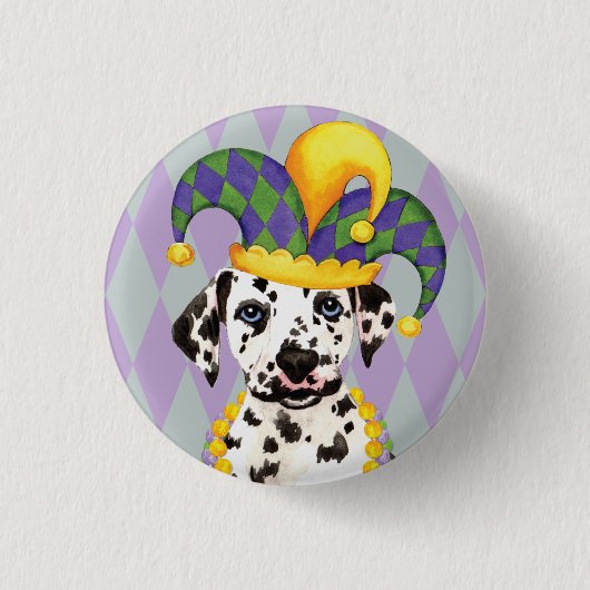 Badge Rond 2,50 Cm Mardi Gras Dalmatien (Devant)