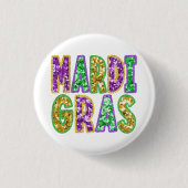 Badge Rond 2,50 Cm Mardi Gras Design Button (Devant)