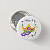Badge Rond 2,50 Cm Mardi Gras Grandma-to-be (Devant & derrière)