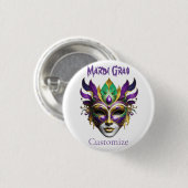 Badge Rond 2,50 Cm Mardi Gras Masque Thunder_Cove (Devant & derrière)