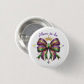 Badge Rond 2,50 Cm Mardi Gras Mom-to-be (Devant & derrière)