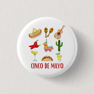 Badge Rond 2,50 Cm Margarita Et Bow Coquette Cinco De Mayo