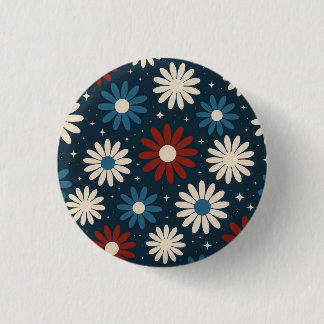 Badge Rond 2,50 Cm Marguerites Américaines
