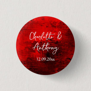 Badge Rond 2,50 Cm Mariage Creative Abstrait Artwork rouge