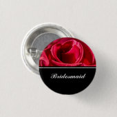 Badge Rond 2,50 Cm Mariage de Bridesmaid Red Roses (Devant & derrière)