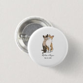 Badge Rond 2,50 Cm Mariage de Chats Mignons (Devant & derrière)