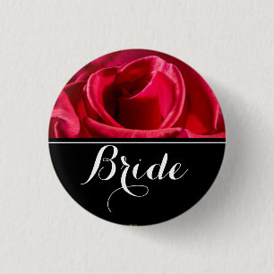 Badge Rond 2,50 Cm Mariage de mariée Red Roses