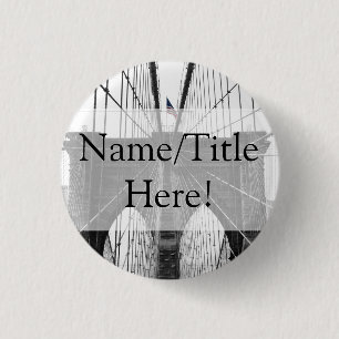 Badge Rond 2,50 Cm Mariage de pont de New York City Brooklyn