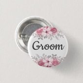 Badge Rond 2,50 Cm Mariage de printemps floral  (Devant & derrière)