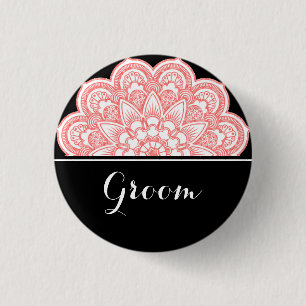 Badge Rond 2,50 Cm Mariage de salle Mandala Art