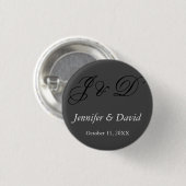 Badge Rond 2,50 Cm Mariage de script de calligraphie attrayant (Devant & derrière)