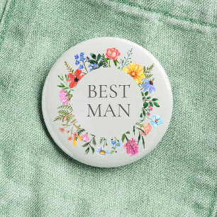 Badge Rond 2,50 Cm Mariage du témoin de mariage à fleur sauvage 