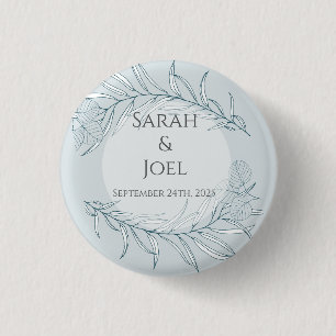 Badge Rond 2,50 Cm Mariage Élégant Bohème aux Fleurs Sauvages