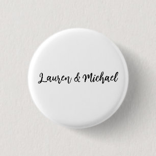 Badge Rond 2,50 Cm Mariage Élégant minimaliste classique noir blanc