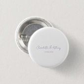 Badge Rond 2,50 Cm Mariage Élégante calligraphie Noms et date créatif (Devant & derrière)