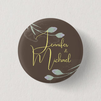 Badge Rond 2,50 Cm Mariage Moderne Minimaliste Plain Calligraphie Nom