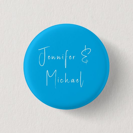 Badge Rond 2,50 Cm Mariage Professionnel Bleu Ciel Classique (Devant)