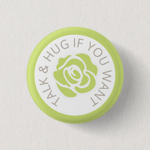 Badge Rond 2,50 Cm Mariage social distance accueil rose vert