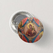 Badge Rond 2,50 Cm Marie, Jésus et les Anges (Devant & derrière)