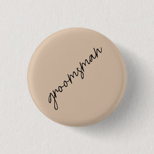 Badge Rond 2,50 Cm Mariée Moderne   Écriture Beige + Noir