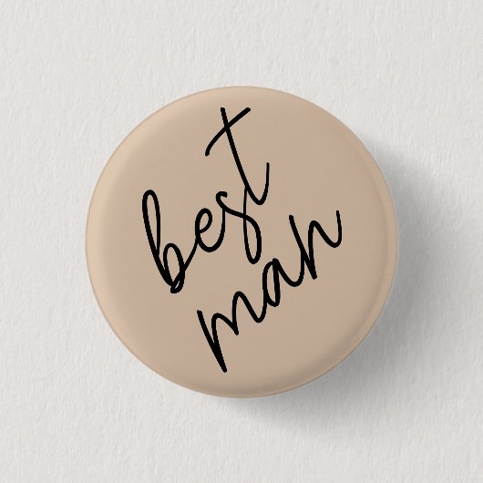 Badge Rond 2,50 Cm Mariée Moderne | Écriture Beige + Noir (Devant)