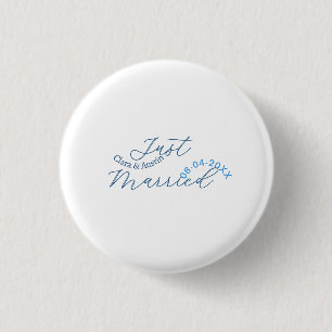 Badge Rond 2,50 Cm Mariés add nom couple date année sim mariage