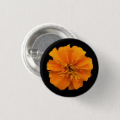 Badge Rond 2,50 Cm Marigold orange en noir (Devant & derrière)
