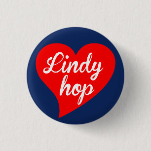 Badge Rond 2,50 Cm Marin rouge de coeur d'houblon de Lindy