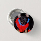 Badge Rond 2,50 Cm Marionnette mignonne en laine rouge (Devant & derrière)