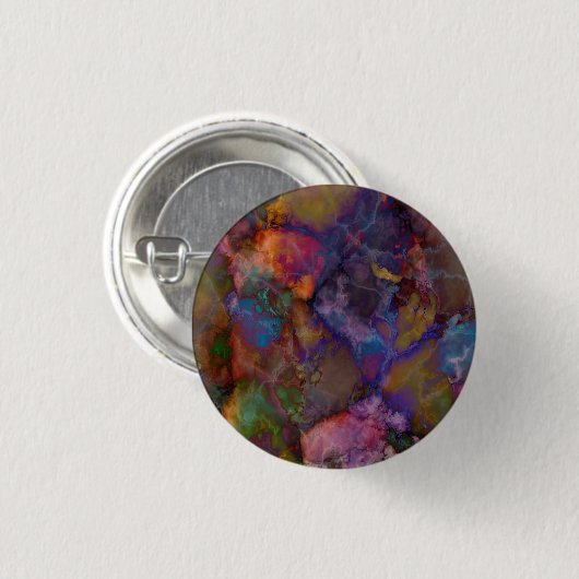 Badge Rond 2,50 Cm Marque Peacock Ore Chalcopyrite (Devant & derrière)