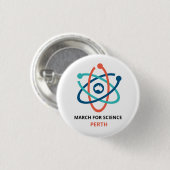 Badge Rond 2,50 Cm Mars pour la Science - Perth - (Devant & derrière)