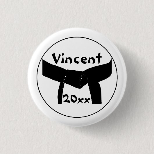 Badge Rond 2,50 Cm Martial Arts Basic Black Belt (Devant)