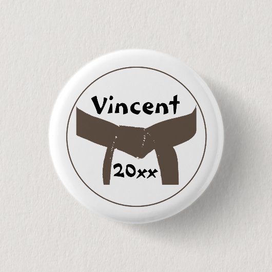 Badge Rond 2,50 Cm Martial Arts Brown Belt (Devant)