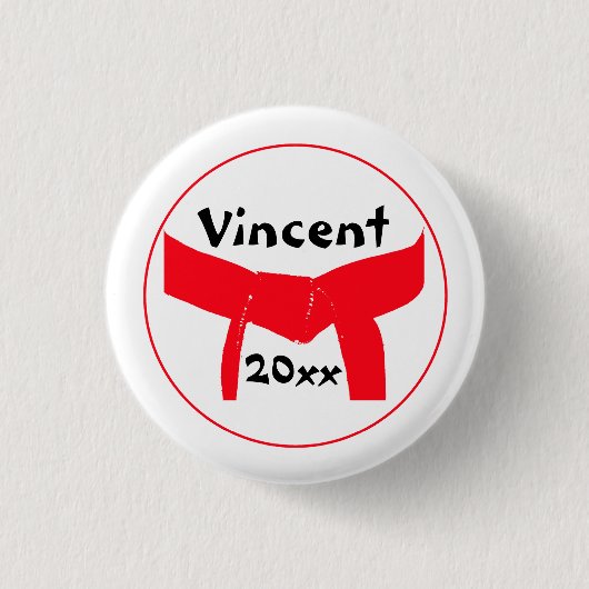 Badge Rond 2,50 Cm Martial Arts Red Belt (Devant)