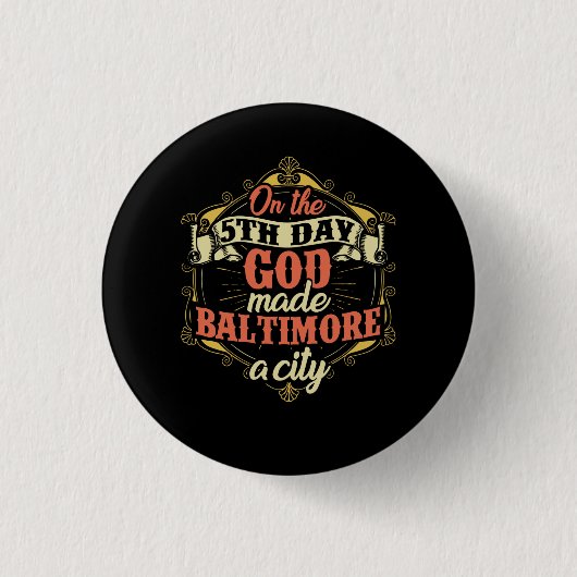 Badge Rond 2,50 Cm Maryland de Baltimore (Devant)