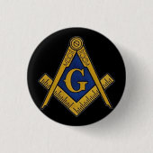 Badge Rond 2,50 Cm Masonic Freemasons Masonry Oes Carré et Compass (Devant)