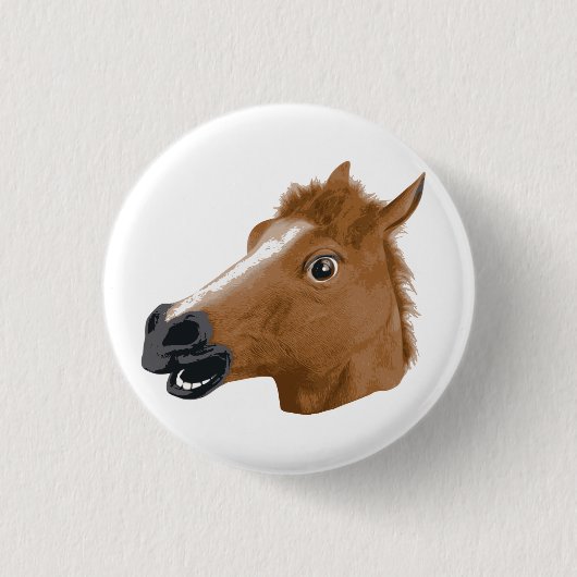 Badge Rond 2,50 Cm Masque déplaisant de tête de cheval (Devant)