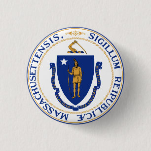 Badge Rond 2,50 Cm Massachusetts