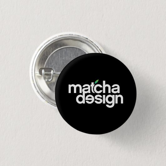 Badge Rond 2,50 Cm Matcha Design Button (Devant & derrière)