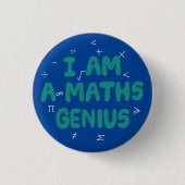 Badge Rond 2,50 Cm Math génie, Mathematiatial wizz enfant (Devant)