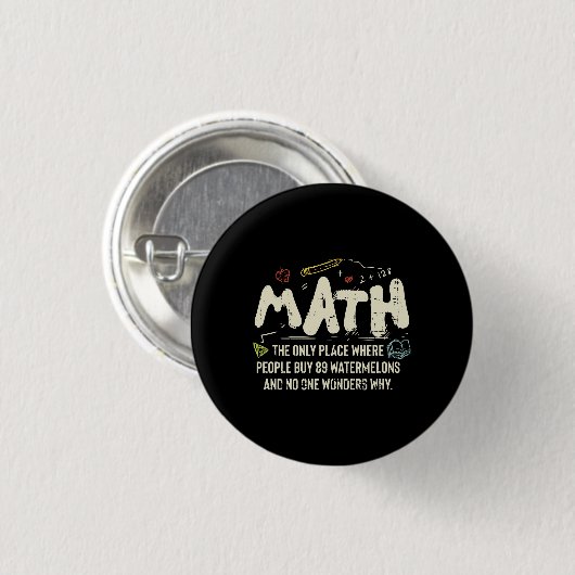 Badge Rond 2,50 Cm Math Mathematics Math Teacher Gift (Devant & derrière)